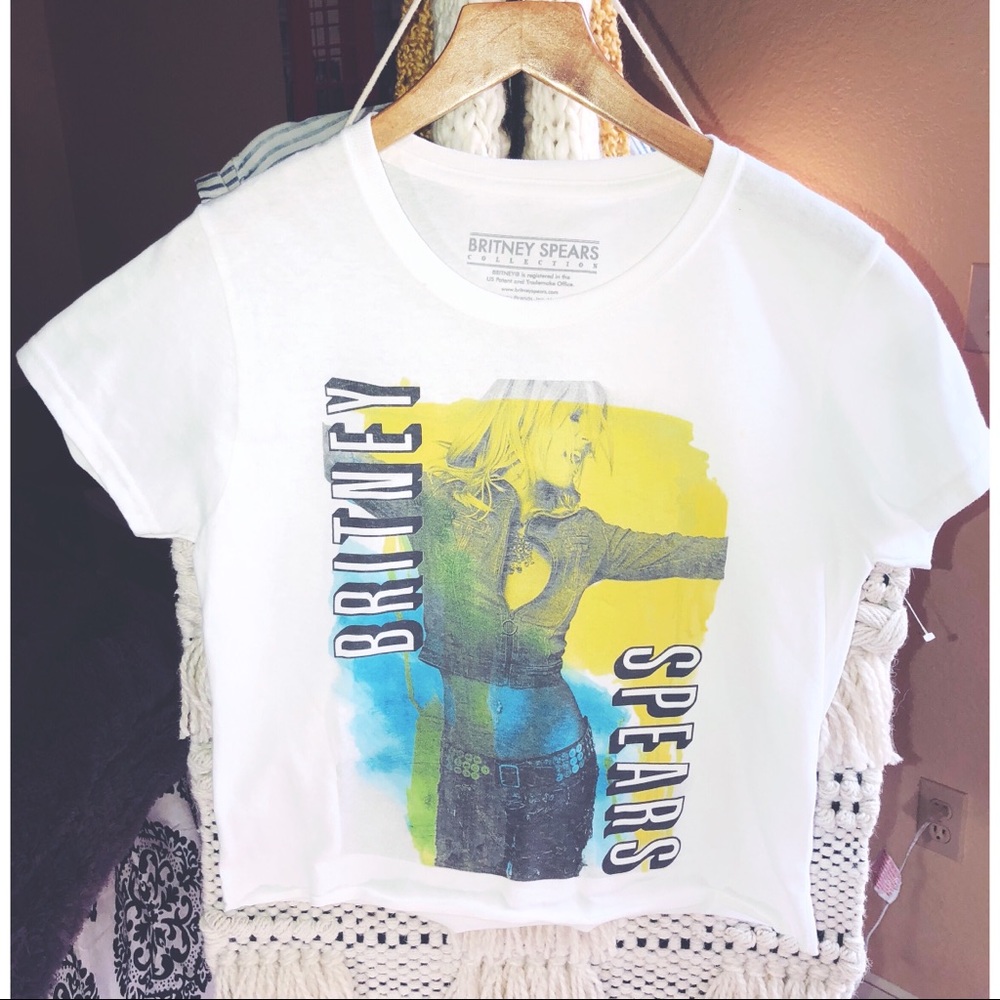 Britney Spears Raw Hem Crop Top